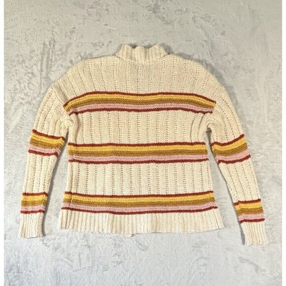 Madewell Striped Diaz Open Front Cardigan Cotton Blend Women's Sweater Sz M - Picture 4 of 11